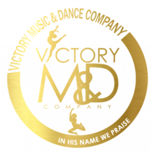 vcitory music and dance logo gold