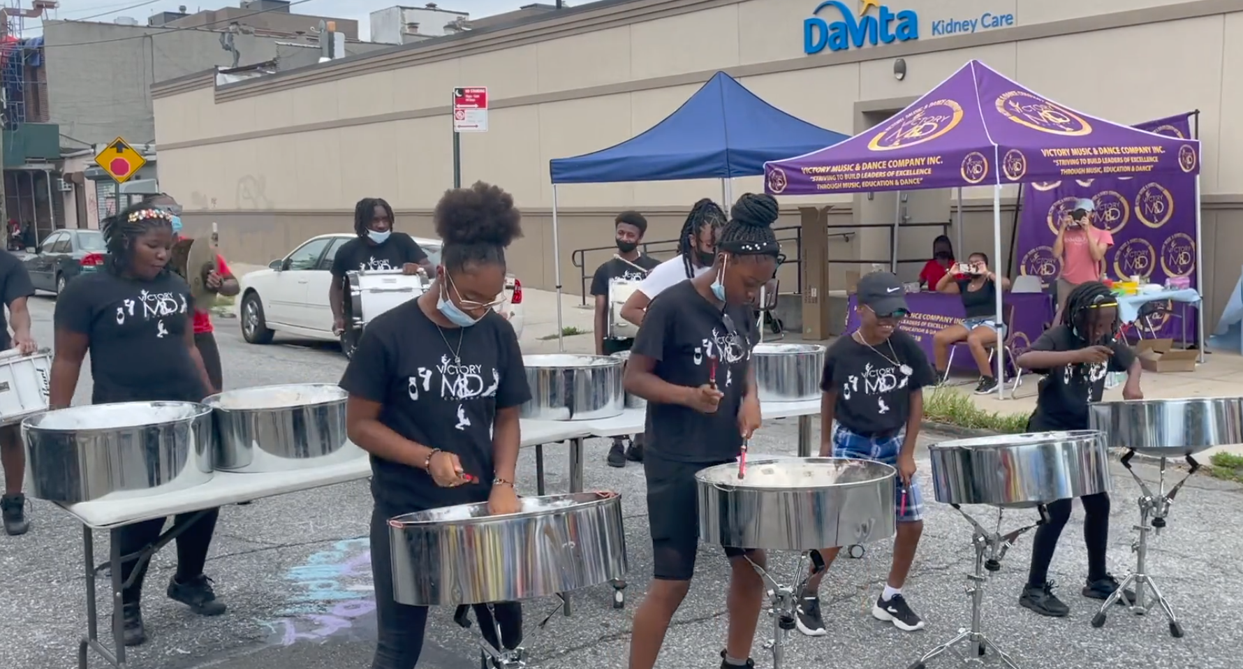 group playing drums